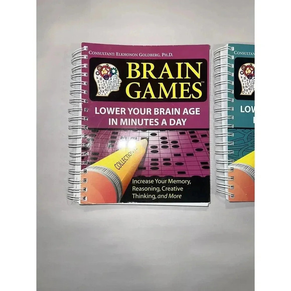 Lot of 2 Brain Games #6: Lower Your Brain Age in Minutes a Day Volume 6 & 2 NEW - Picture 2 of 4